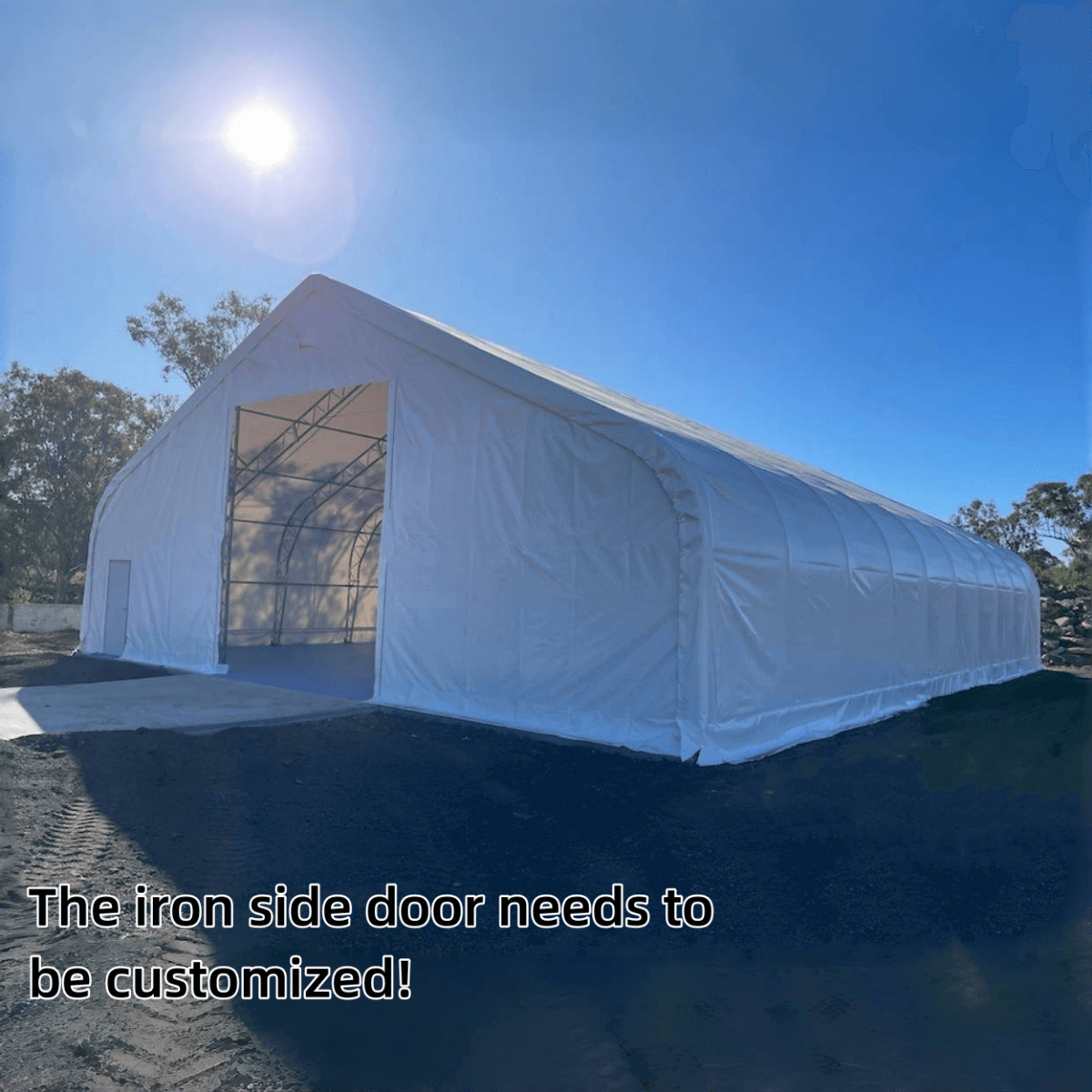 W 70FT x L 120FT x H 28FT Double Truss Storage Shelter