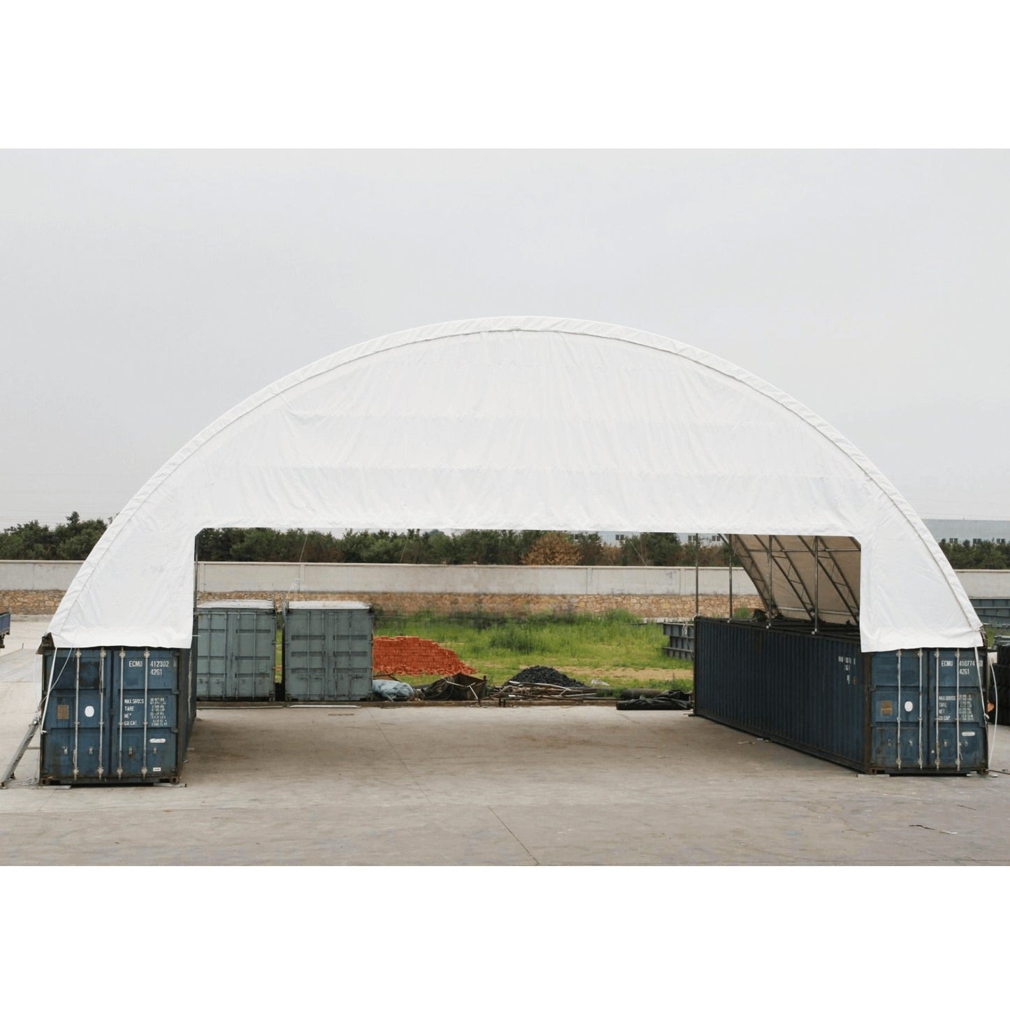 60FT x 40FT x 20FT Double Truss Container Canopy Shelter