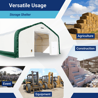 W 30FT x L 80FT x H 20FT Double Truss Storage Shelter