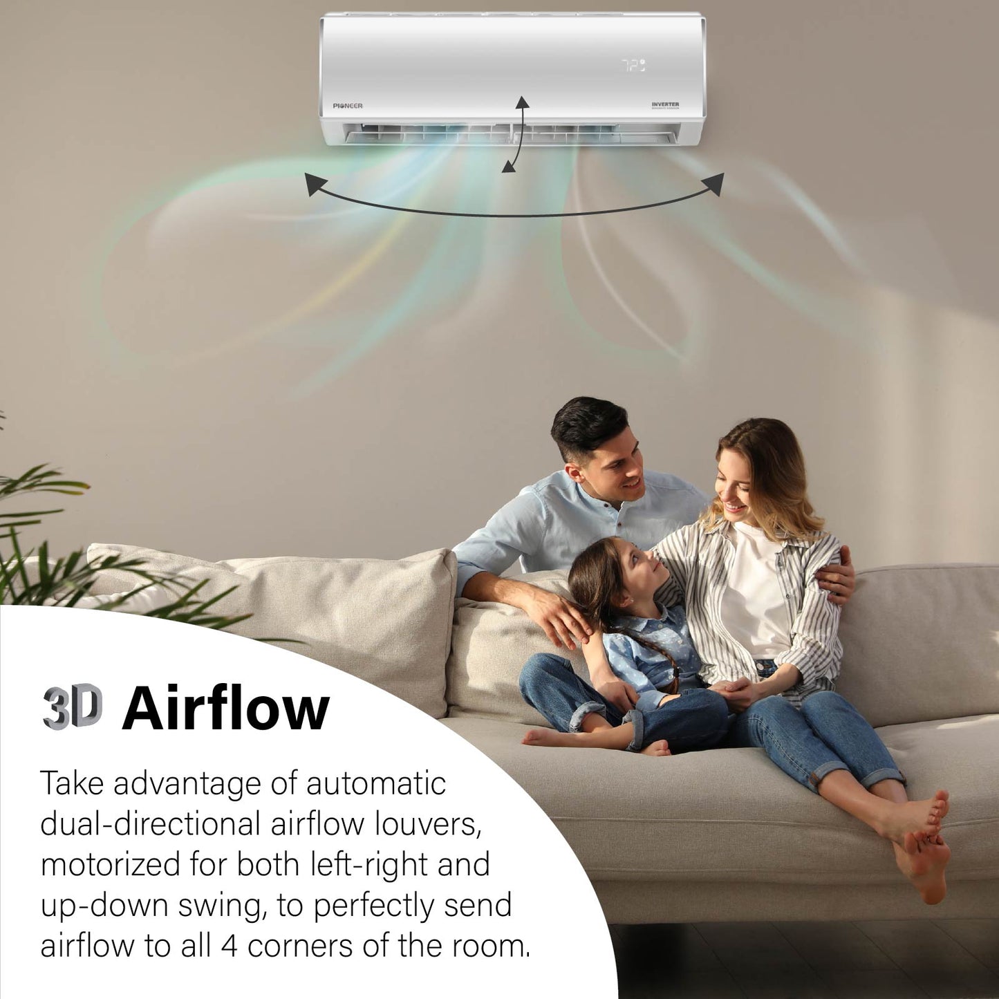 Pioneer® Diamante Essenza™ 17,000 BTU 17 SEER2 230V High-Wall Ductless Mini-Split Air Conditioner Inverter Heat Pump with 16 Ft. Kit