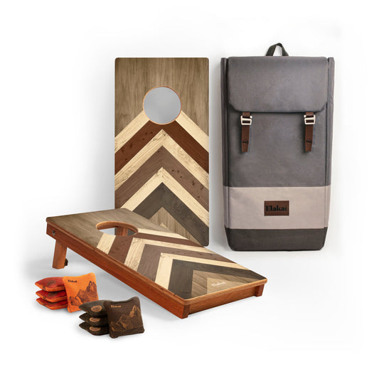 1ft x 2ft Terra Chevron Mahogany Pathfinder Cornhole Board Set