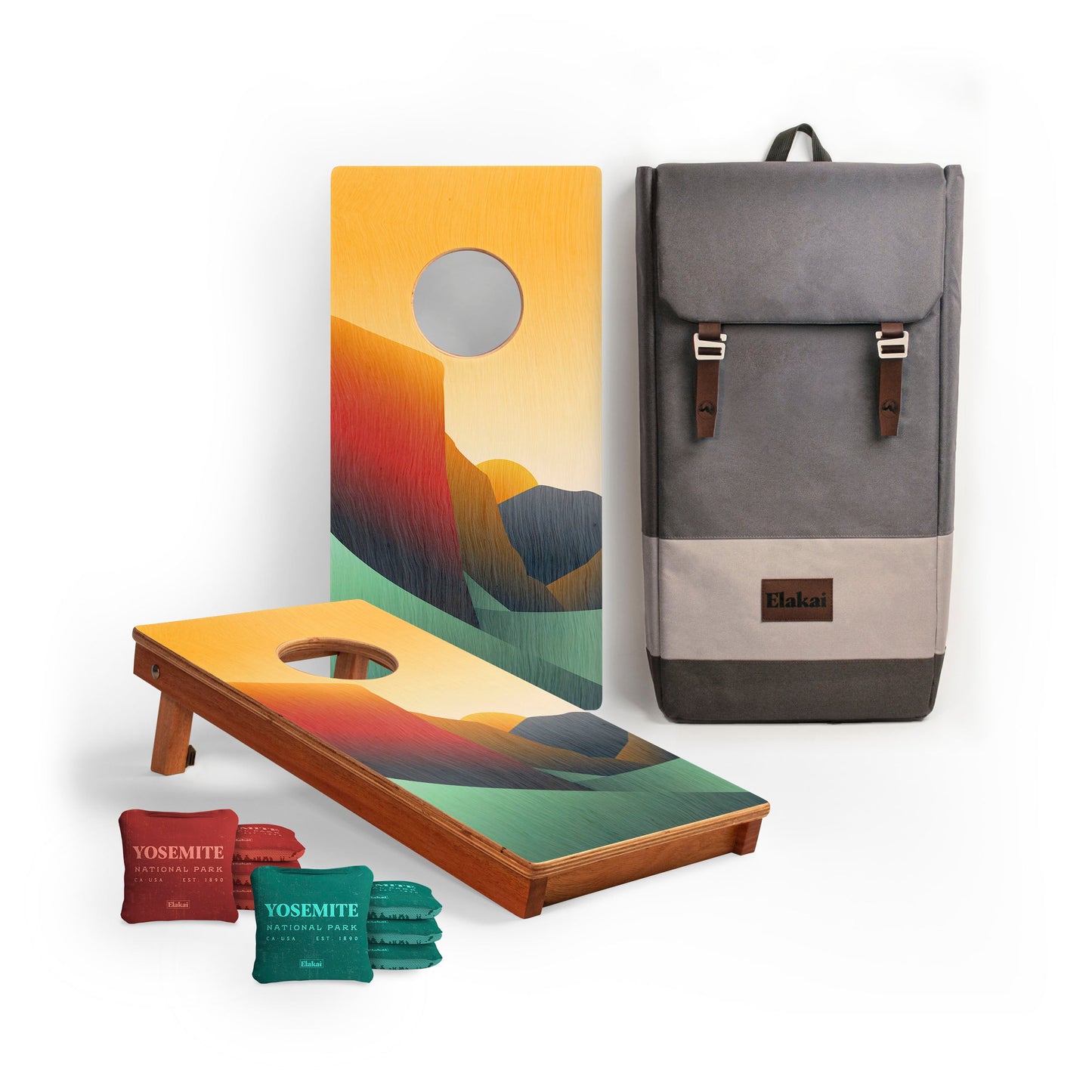 1ft x 2ft Yosemite National Park Mahogany Pathfinder Cornhole Board Set