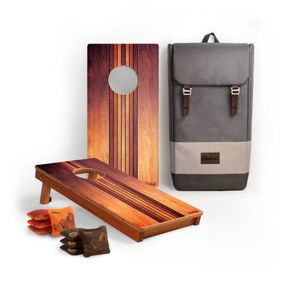 1ft x 2ft Retro Woody Mahogany Pathfinder Cornhole Board Set