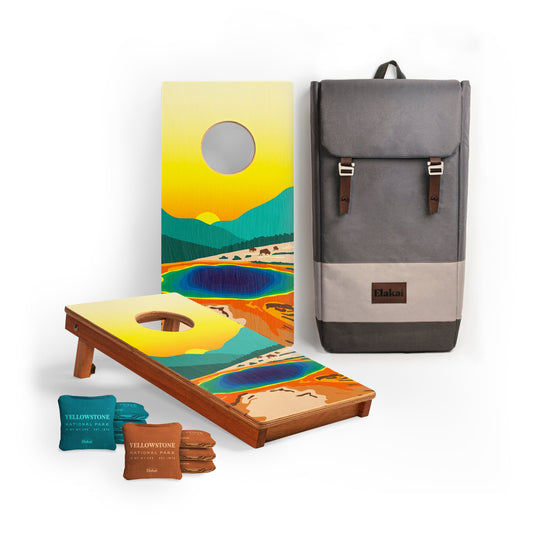 1ft x 2ft Yellowstone National Park Mahogany Pathfinder Cornhole Board Set