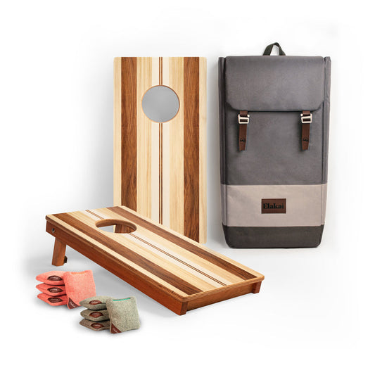 1ft x 2ft Medina Stripes Mahogany Pathfinder Cornhole Board Set