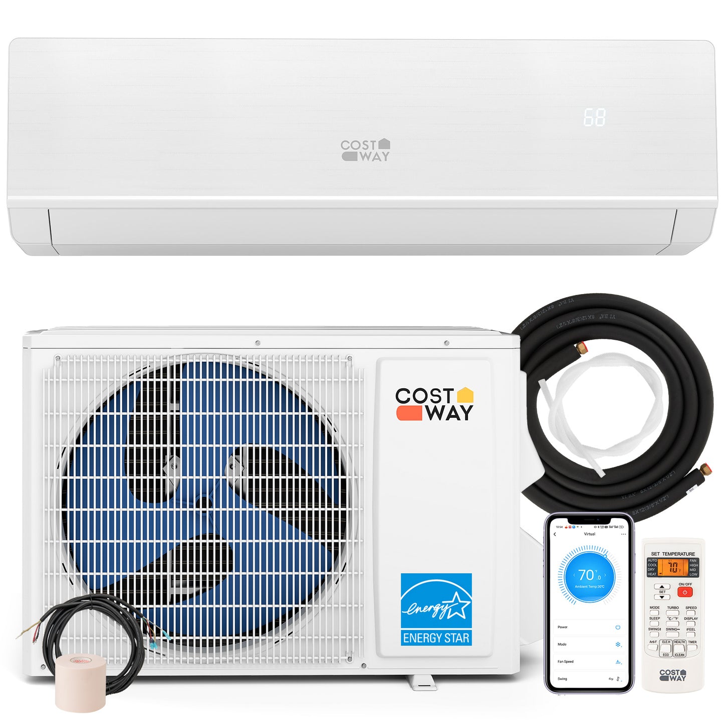 ENERGY STAR Certified 18000 BTU 25 SEER2 208-230V Mini Split Heat Pump Heating at -15°F