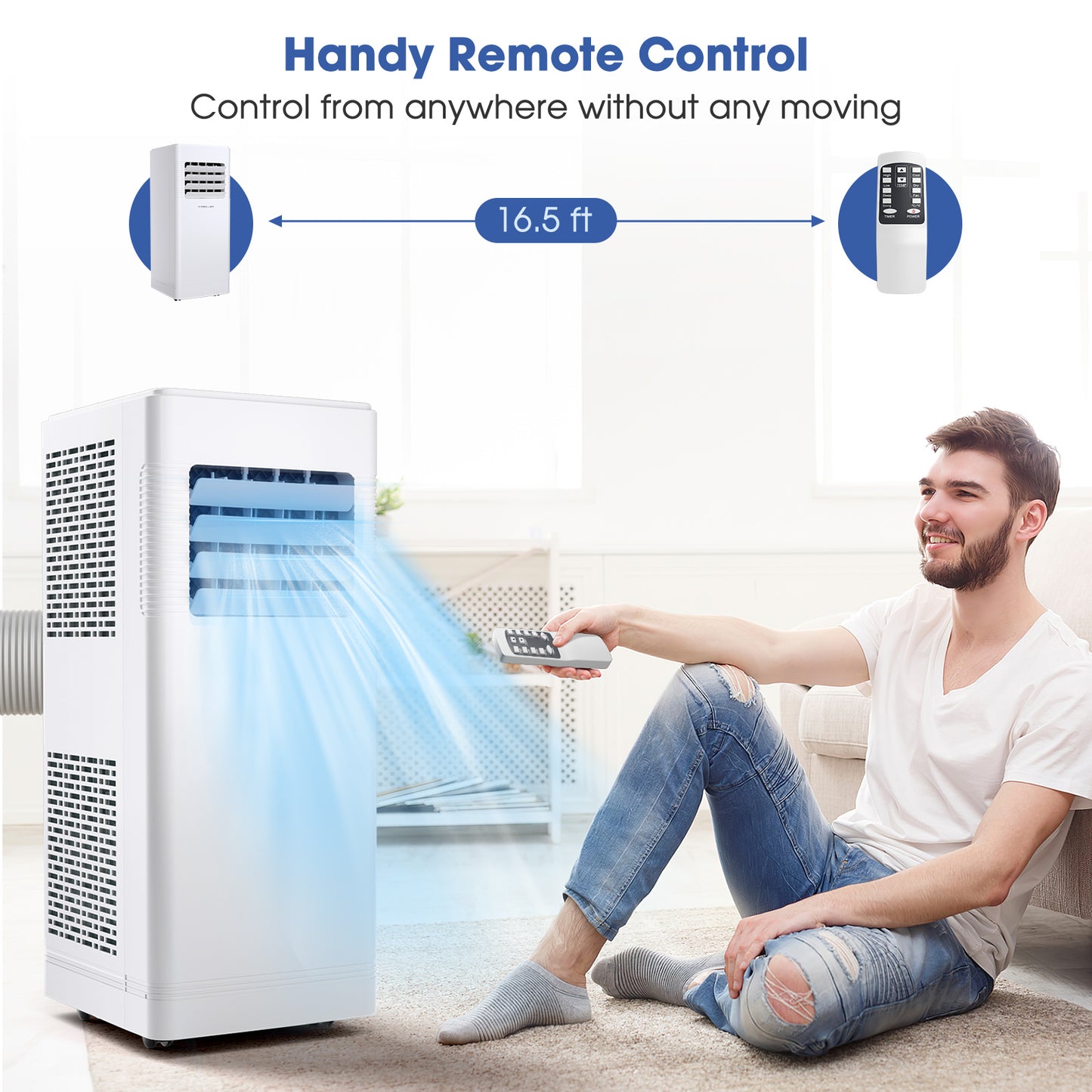 3-in-1 Portable Air Conditioner with Cooling Fan Dehumidifier Function 10000 BTU