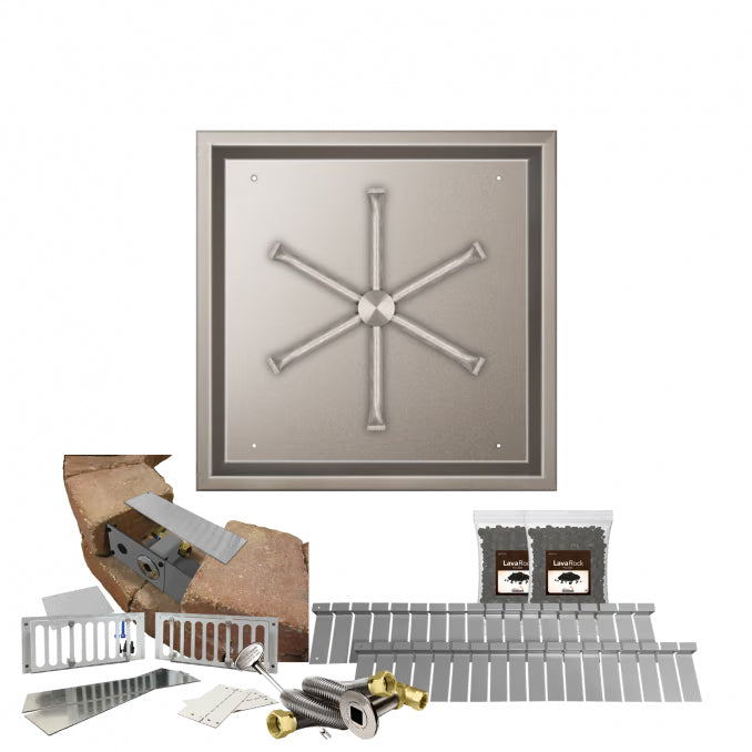 Square Drop-in Stainless-Steel Block Burner Kits