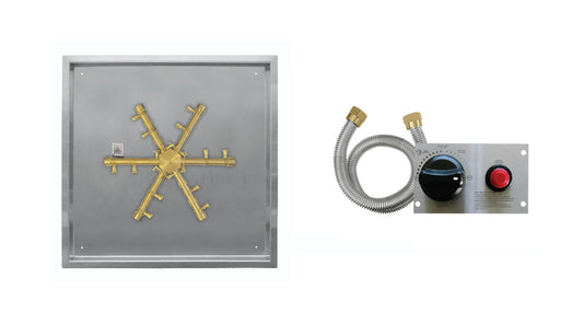 Pro-Series Brass Square Burning Spur Pan - Push Button