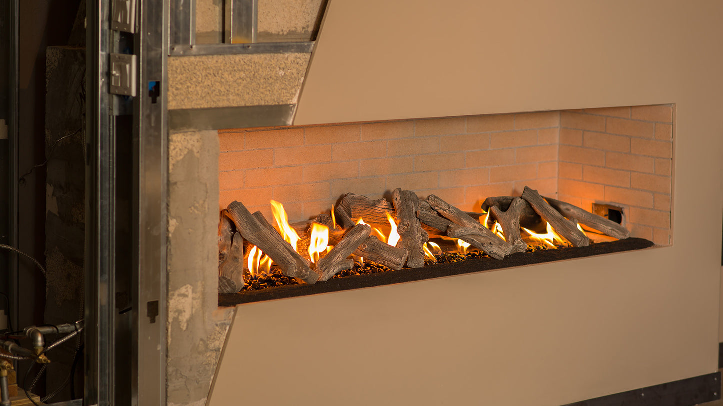 Vented Contemporary Ornamental Western Driftwood Linear Logs