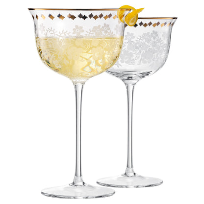Trevi Champagne Coupe Cocktail Glassware, Set of 2