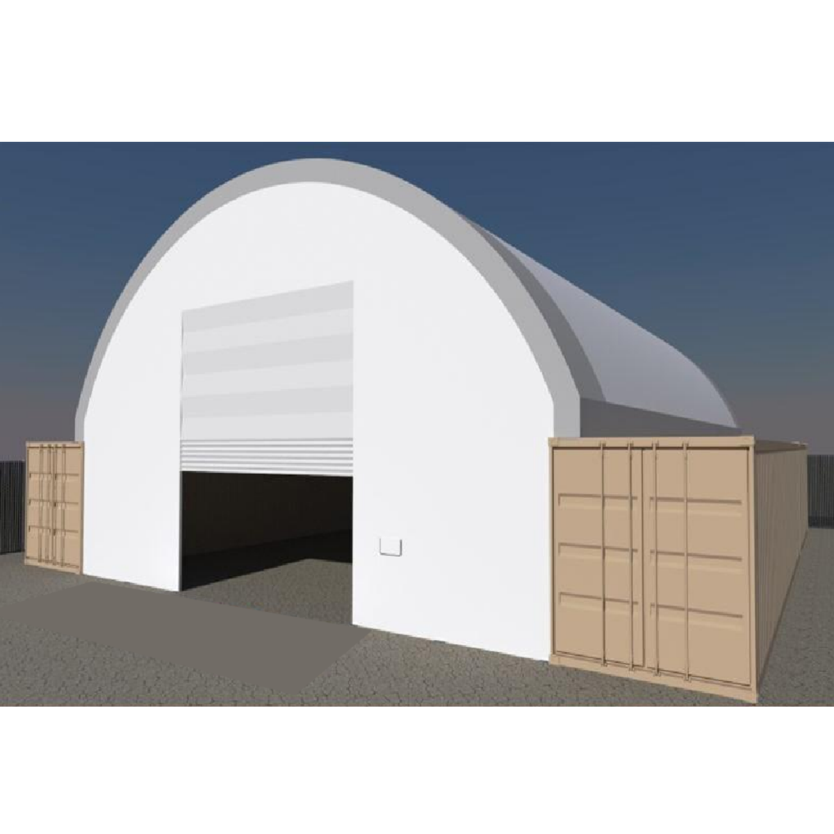 Front Wall with Winch door for Container Canopy Shelter 40FT x 40FT x 15FT