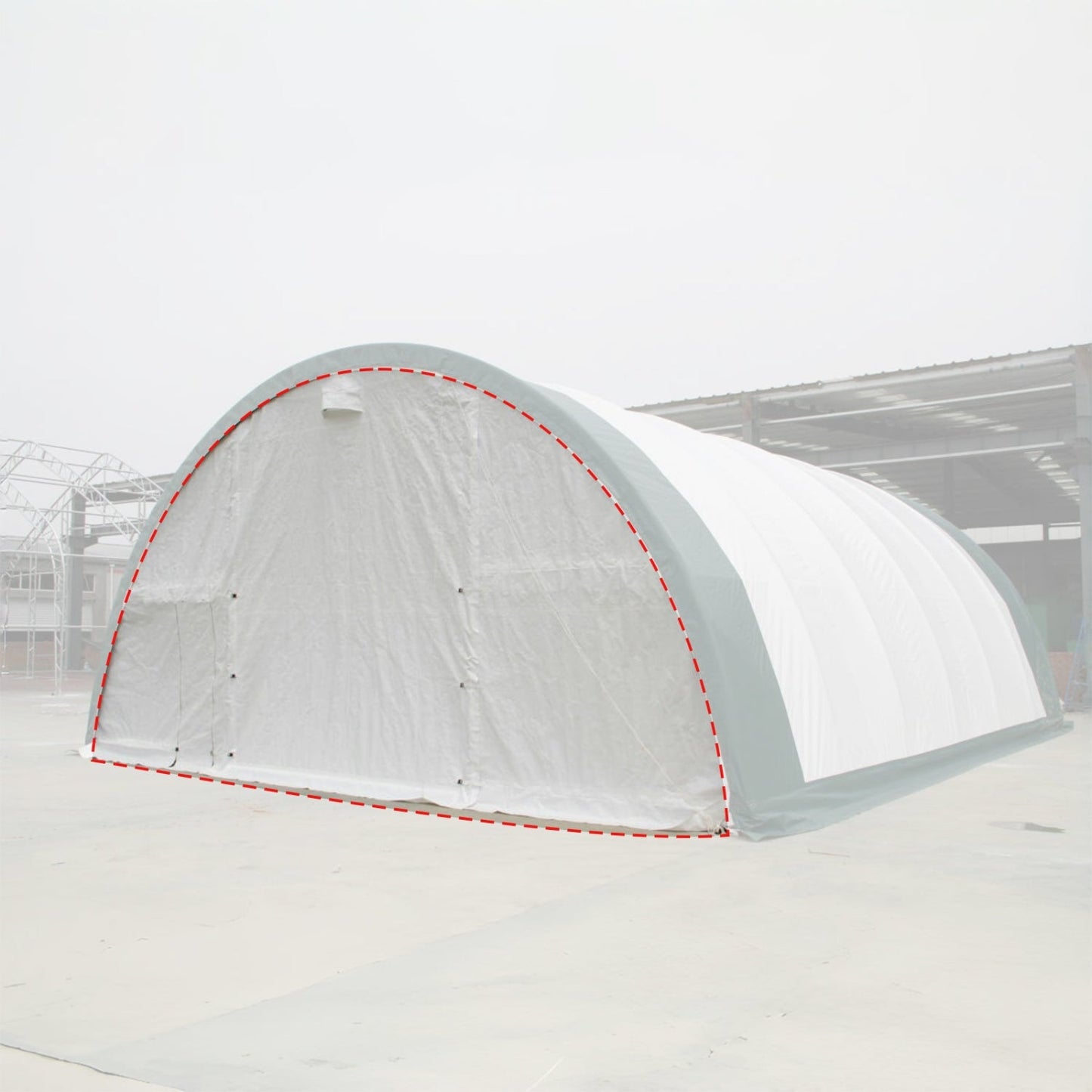 Front/Rear Panel with Roll-up Door for W 30FT x L 85FT x H 15FT Storage Shelter