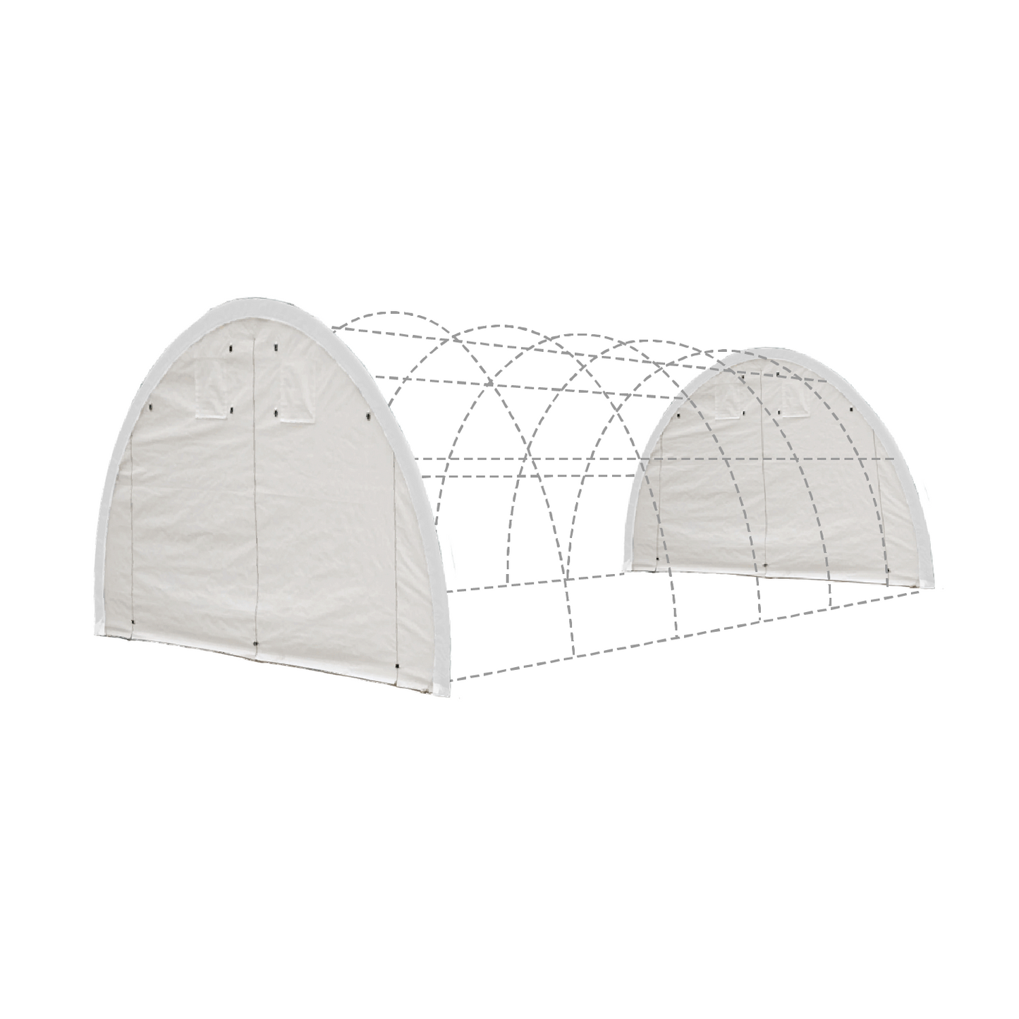 Front/Rear Panel with Zipper Door for W 20FT x H 12FT Storage Shelter