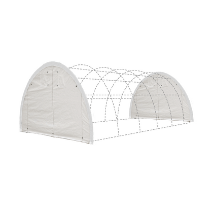 Front/Rear Panel with Zipper Door for W 20FT x H 12FT Storage Shelter