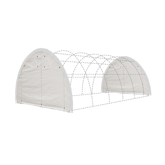 Front/Rear Panel with Zipper Door for W 20FT x H 12FT Storage Shelter