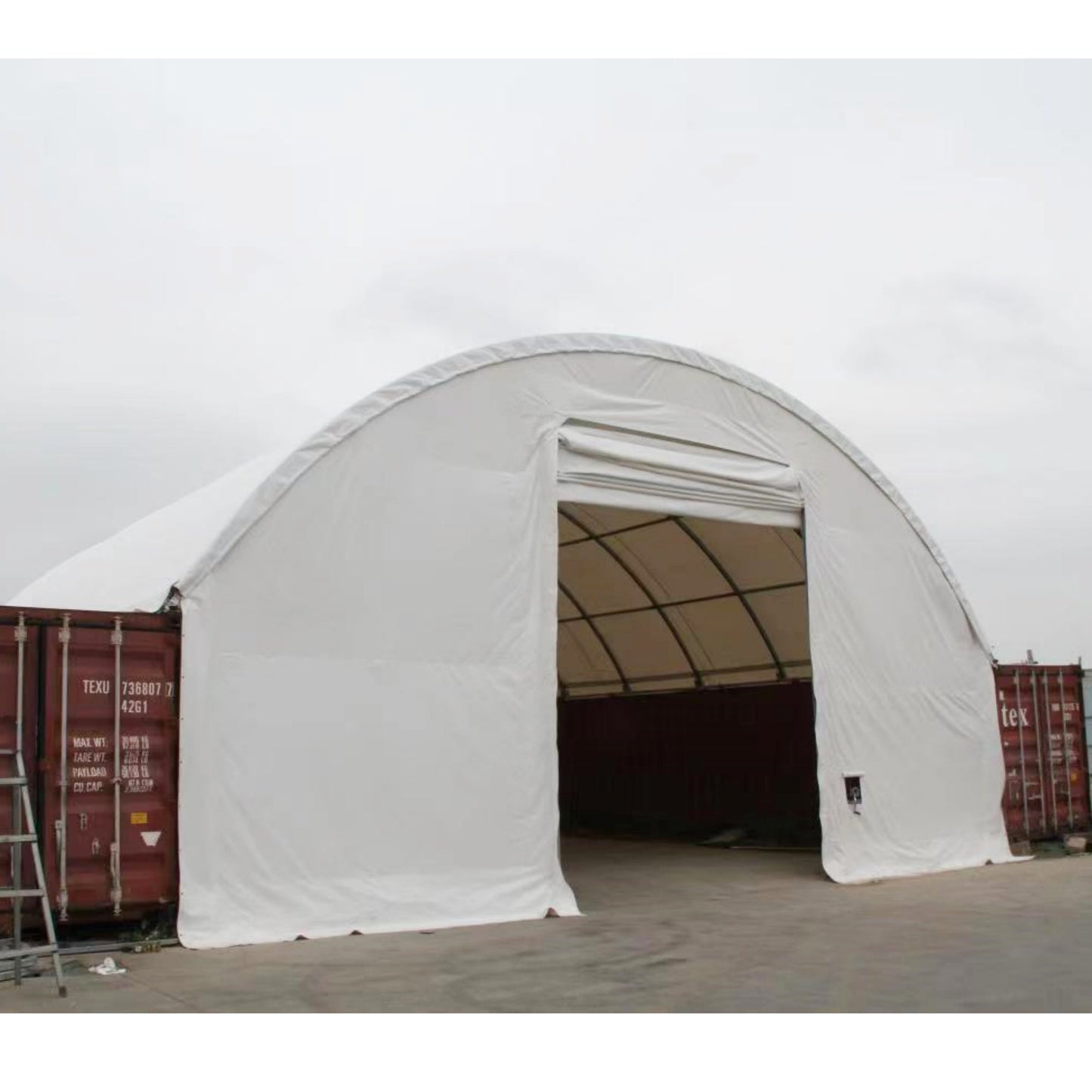 Front Cover with Winch door for Shipping Container Canopy Shelter 40FT x 40FT x 11FT