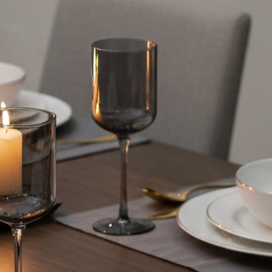 Smoky Stemmed Wine Glass - Set of 4
