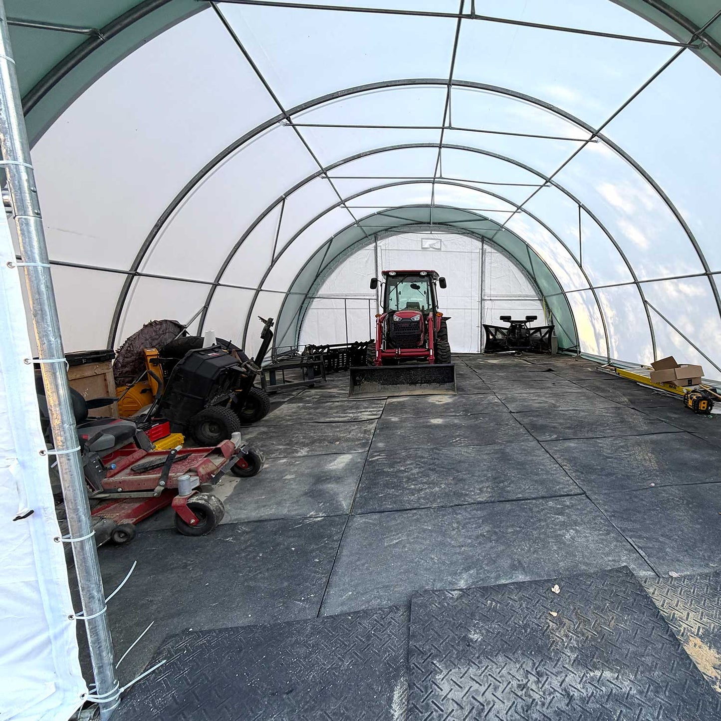 W 30FT x L 40FT x H 15FT Single Truss Arch Storage Shelter