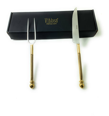 Stainless Steel Carving Knife, Carving Fork Set of 2
