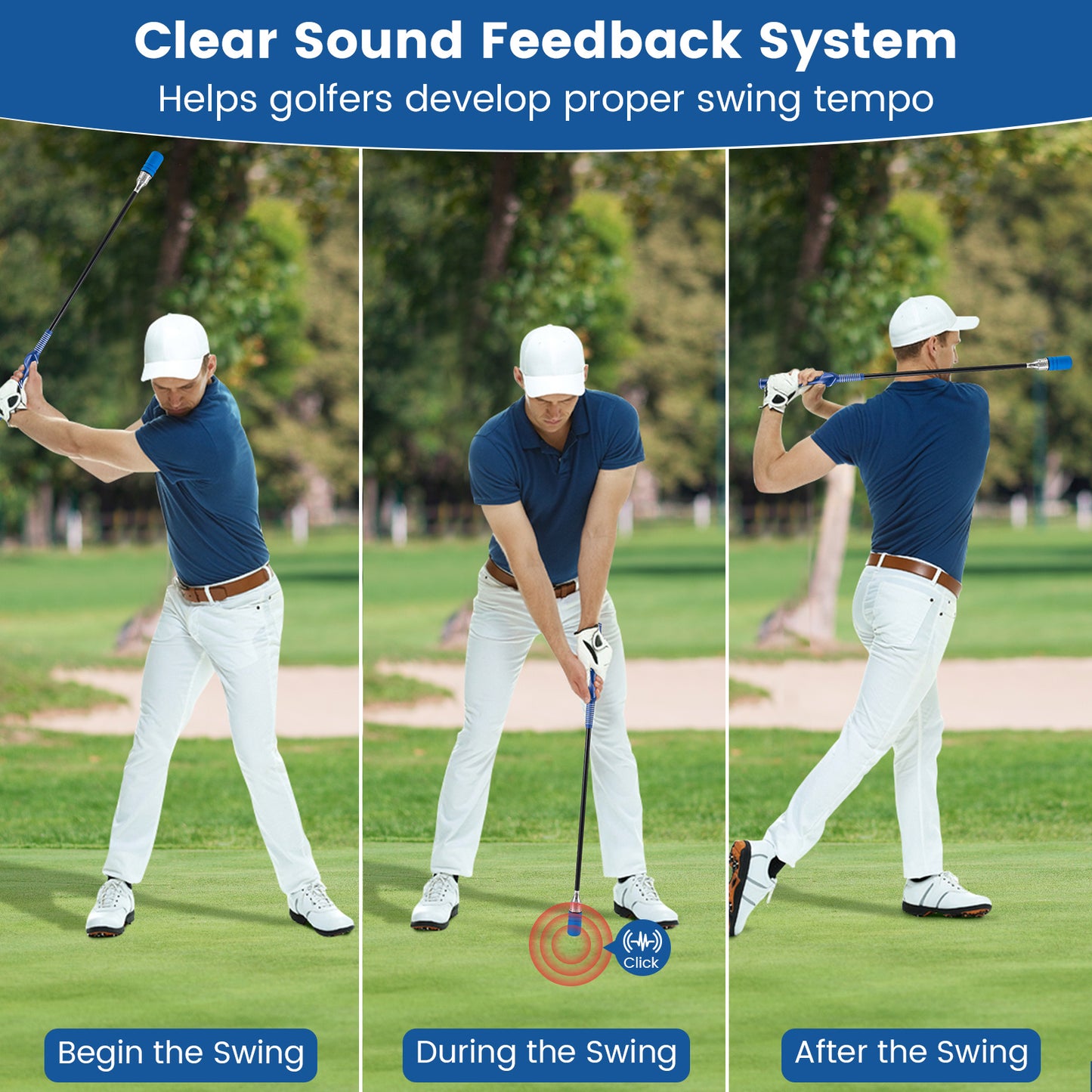 Golf Swing Trainer Click Stick Swing Training Aid for Speed Flexibility Balance