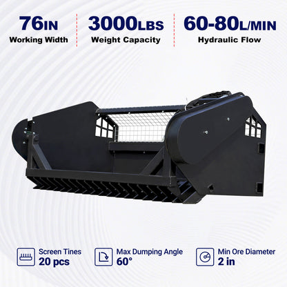 Greatbear 76" Skid Steer Screening Bucket