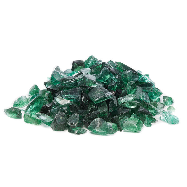Green Fire Glass Medium Size (1/2"-3/4") - 25 LBS