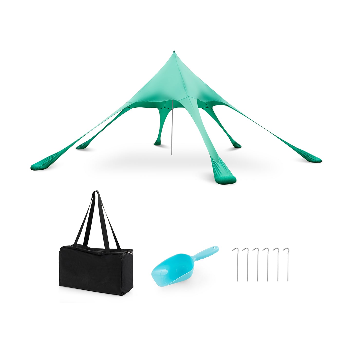 20 x 20 Feet Beach Canopy Tent with UPF50+ Sun Protection and Shovel