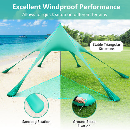 20 x 20 Feet Beach Canopy Tent with UPF50+ Sun Protection and Shovel