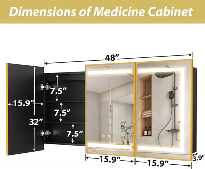 HAUSVITA Lighted Bathroom Medicine Cabinet with Mirror