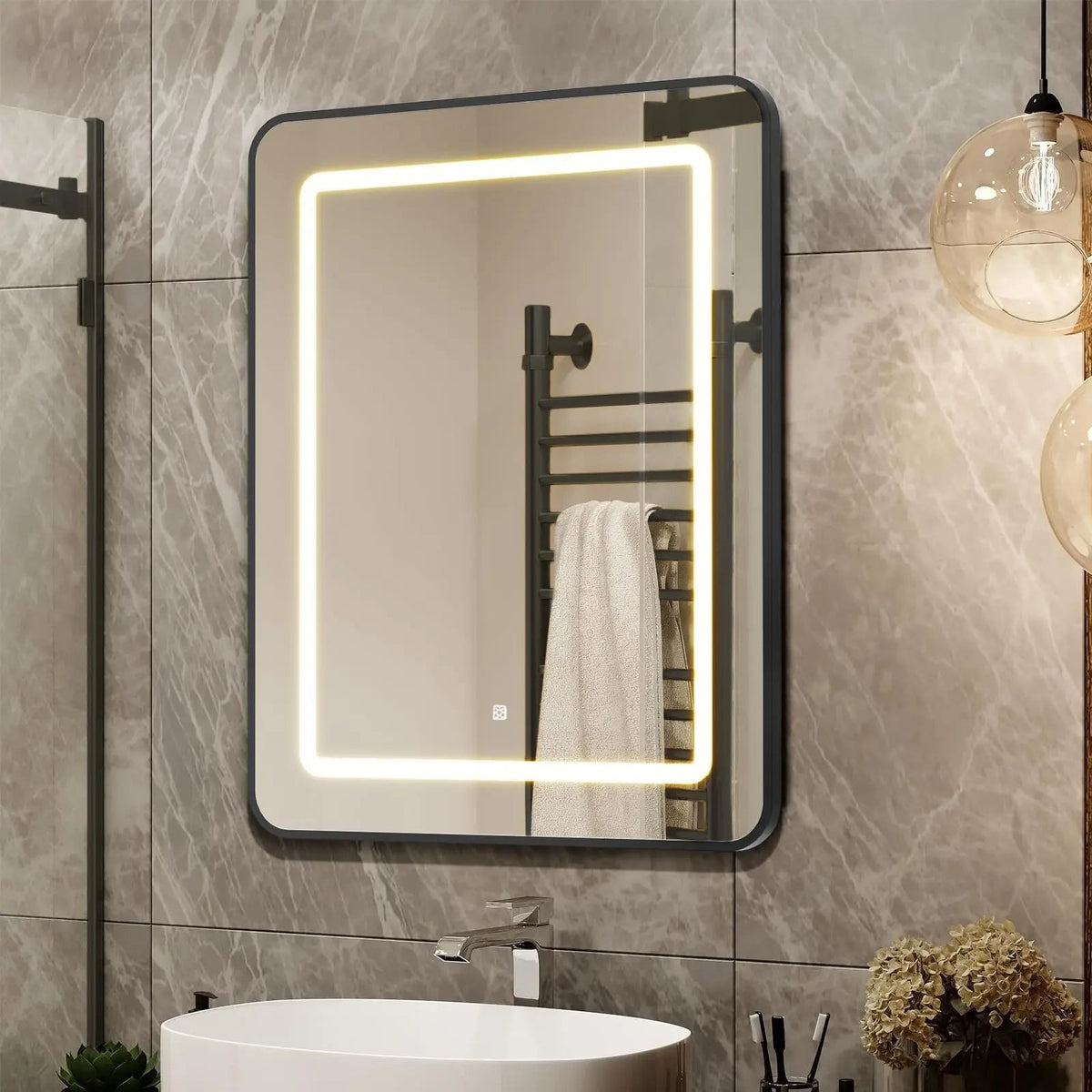 HAUSVITA Lighted Bathroom Medicine Cabinet with Mirror