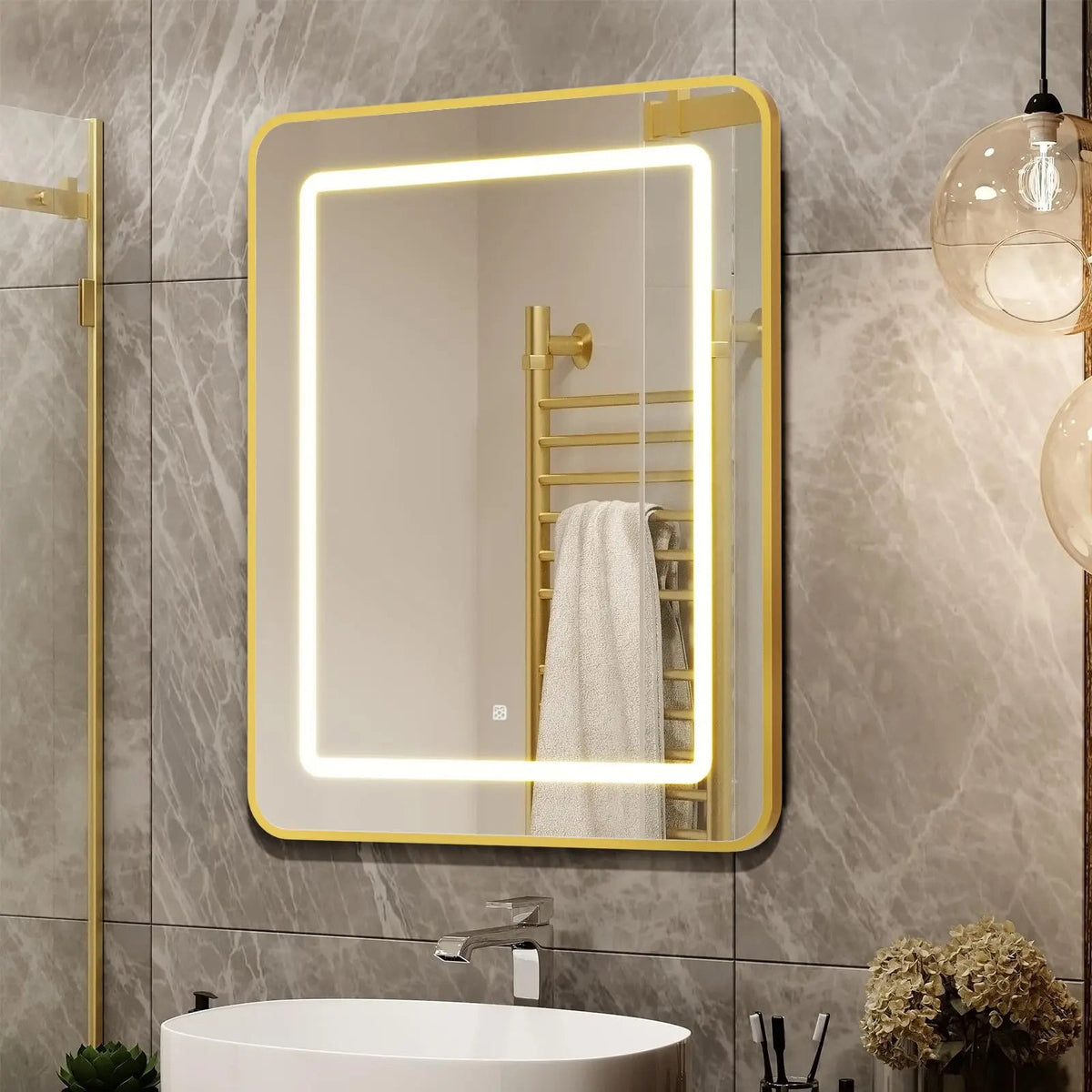 HAUSVITA Lighted Bathroom Medicine Cabinet with Mirror