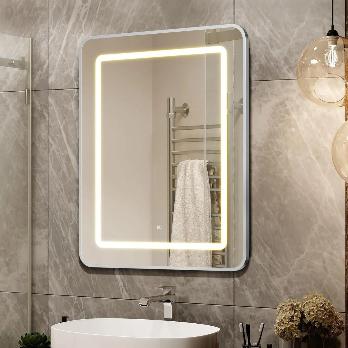 HAUSVITA Lighted Bathroom Medicine Cabinet with Mirror