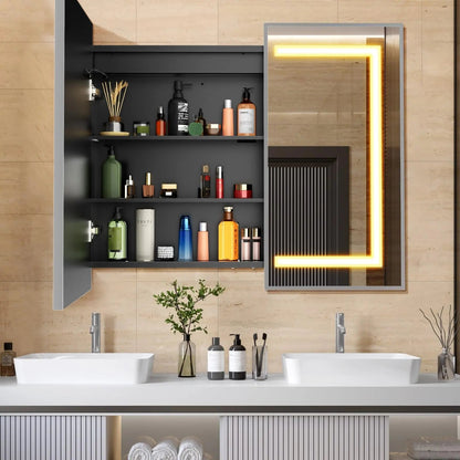HAUSVITA Lighted Bathroom Medicine Cabinet with Mirror