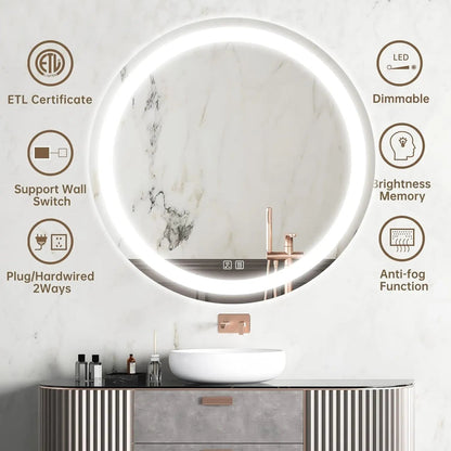 HAUSVITA Round Center Glow LED Bathroom Mirror