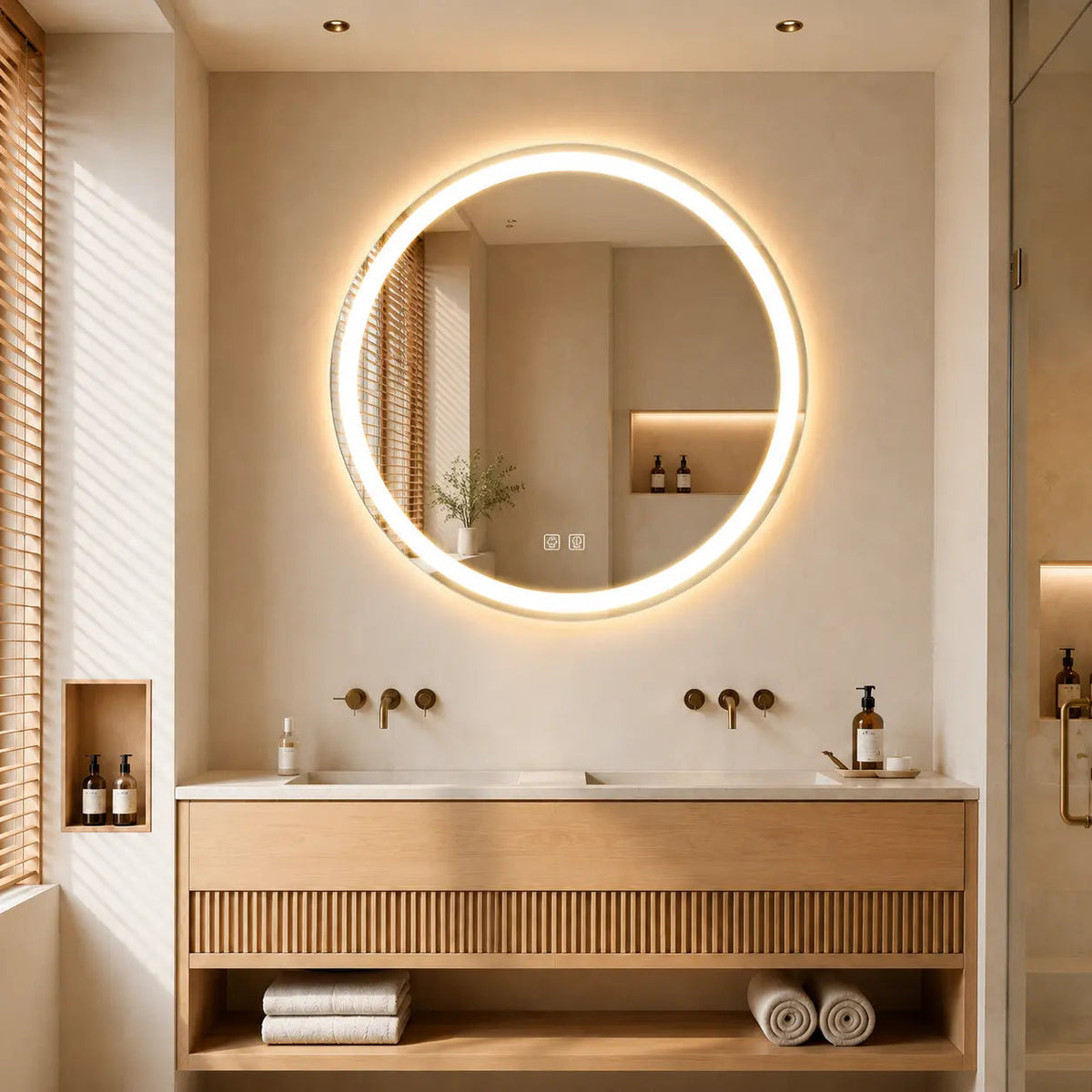 HAUSVITA Round Center Glow LED Bathroom Mirror