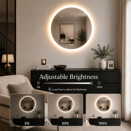 HAUSVITA Round Edge Glow LED Bathroom Mirror