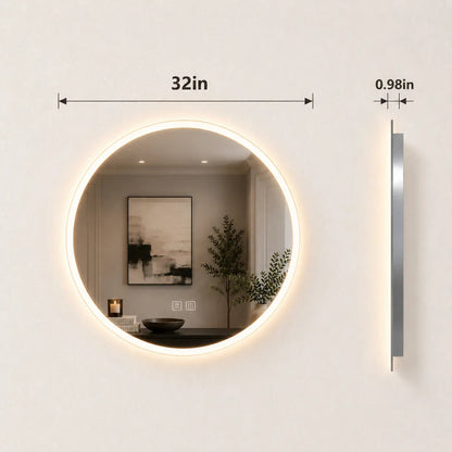 HAUSVITA Round Edge Glow LED Bathroom Mirror