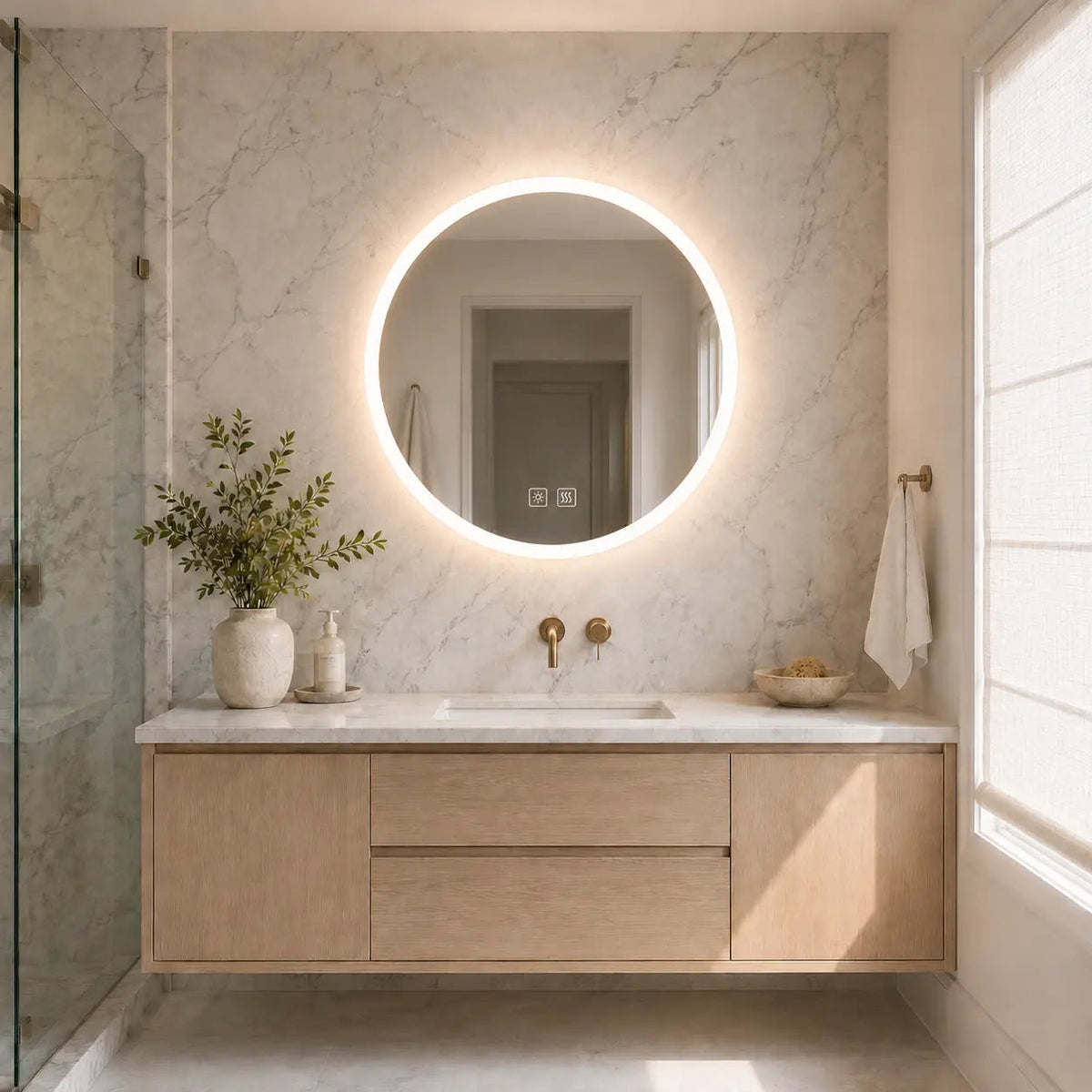 HAUSVITA Round Edge Glow LED Bathroom Mirror