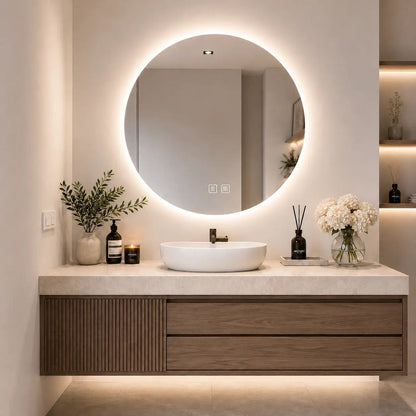 HAUSVITA Round Sleek Backlit LED Bathroom Mirror