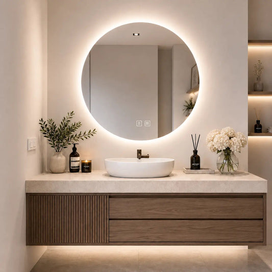 HAUSVITA Round Sleek Backlit LED Bathroom Mirror
