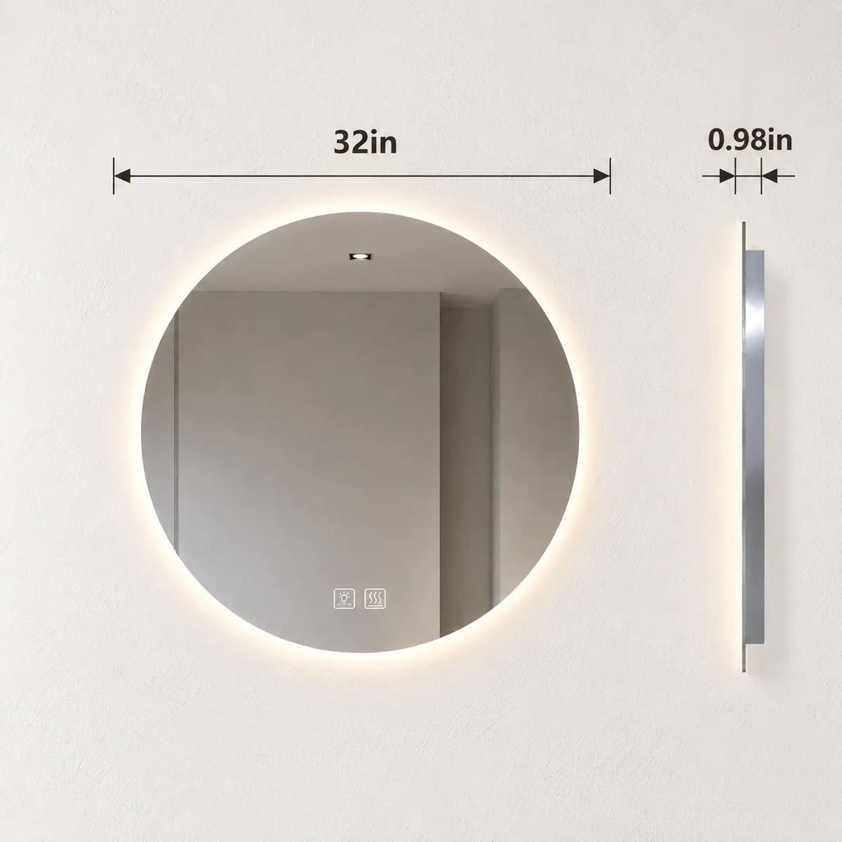 HAUSVITA Round Sleek Backlit LED Bathroom Mirror