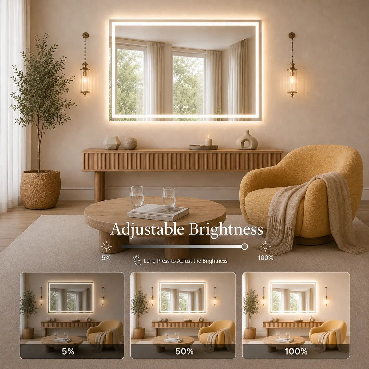 HAUSVITA Standard Center Glow LED Bathroom Mirror
