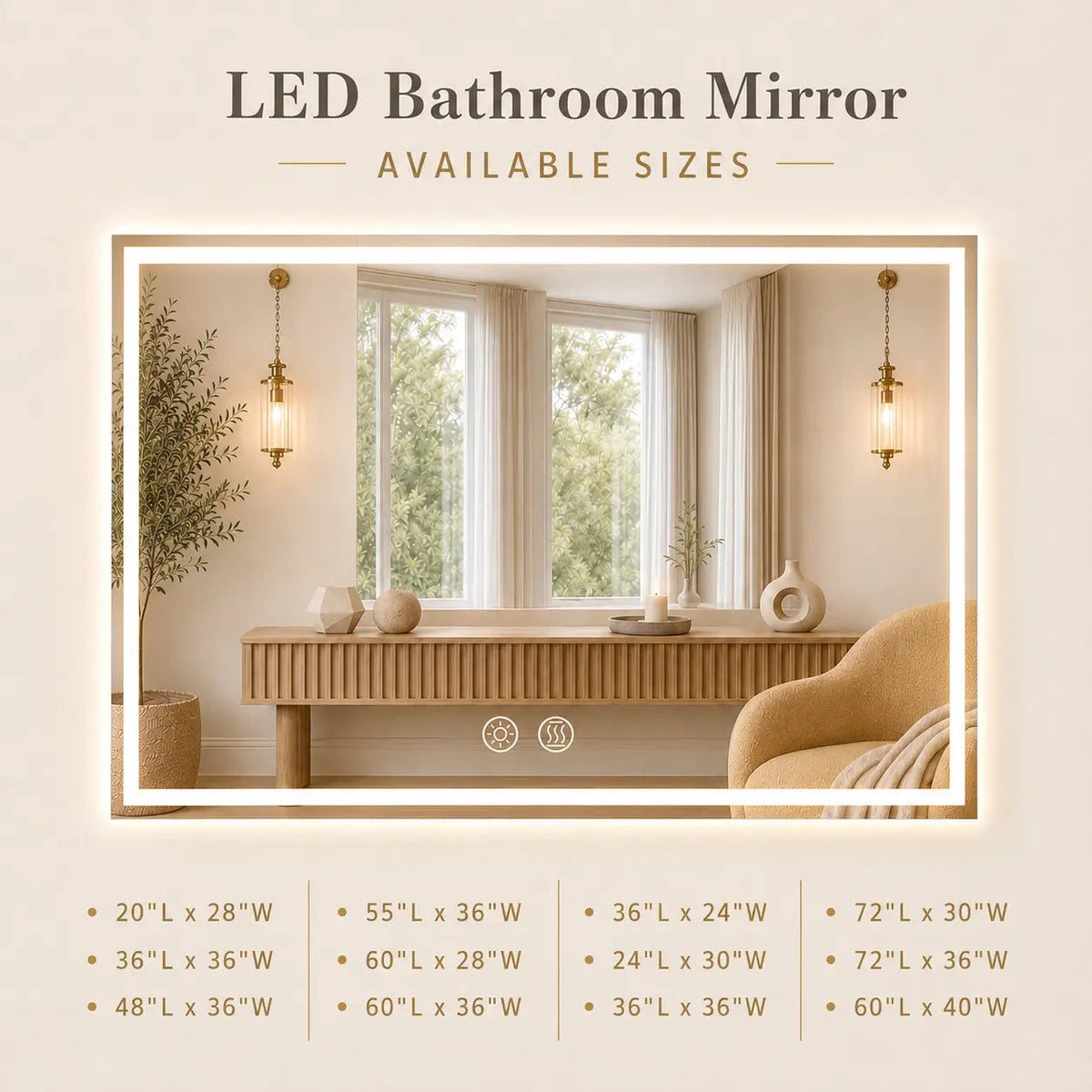 HAUSVITA Standard Center Glow LED Bathroom Mirror