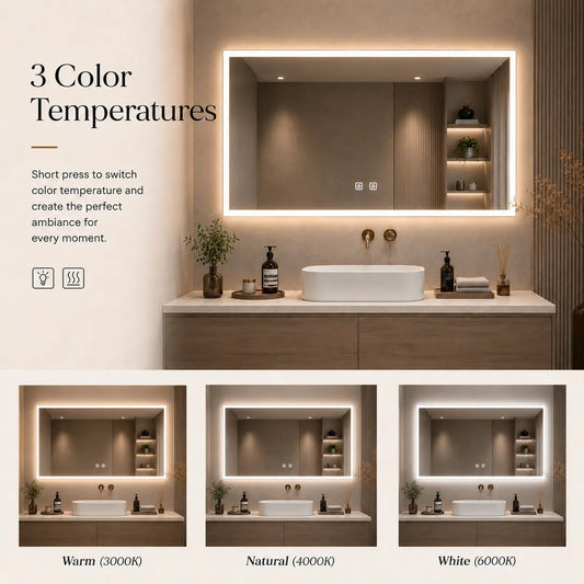 HAUSVITA Standard Edge Glow LED Bathroom Mirror