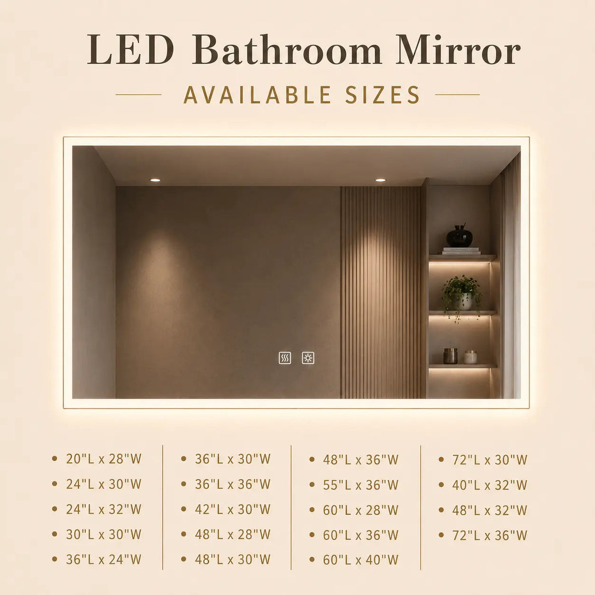 HAUSVITA Standard Edge Glow LED Bathroom Mirror