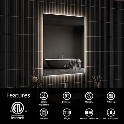 HAUSVITA Standard Sleek Backlit LED Bathroom Mirror