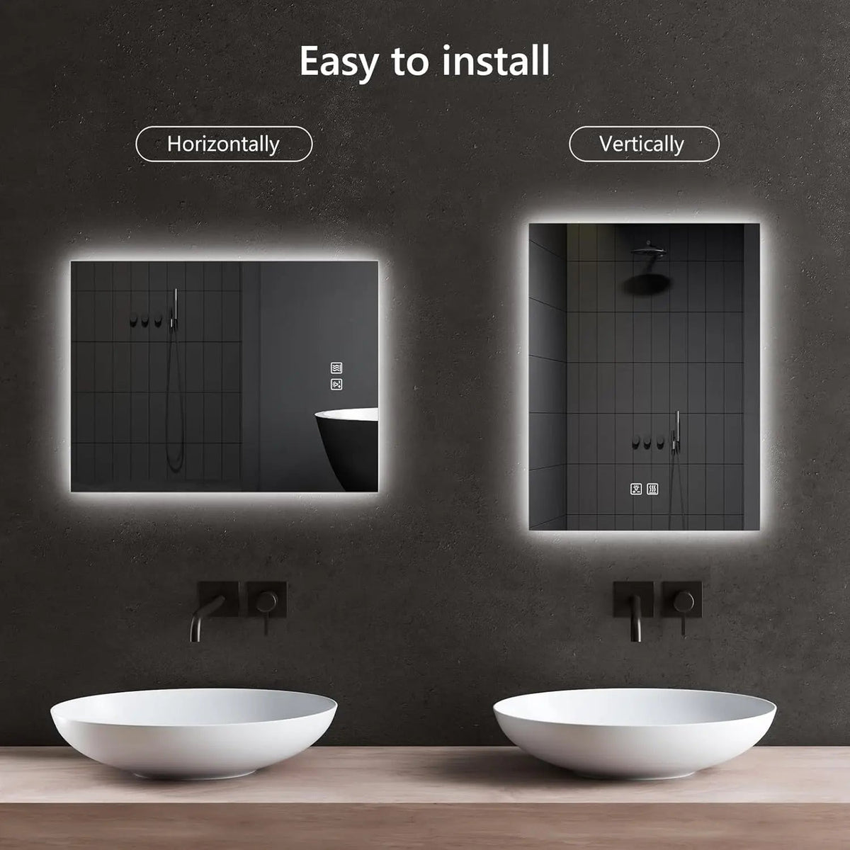 HAUSVITA Standard Sleek Backlit LED Bathroom Mirror