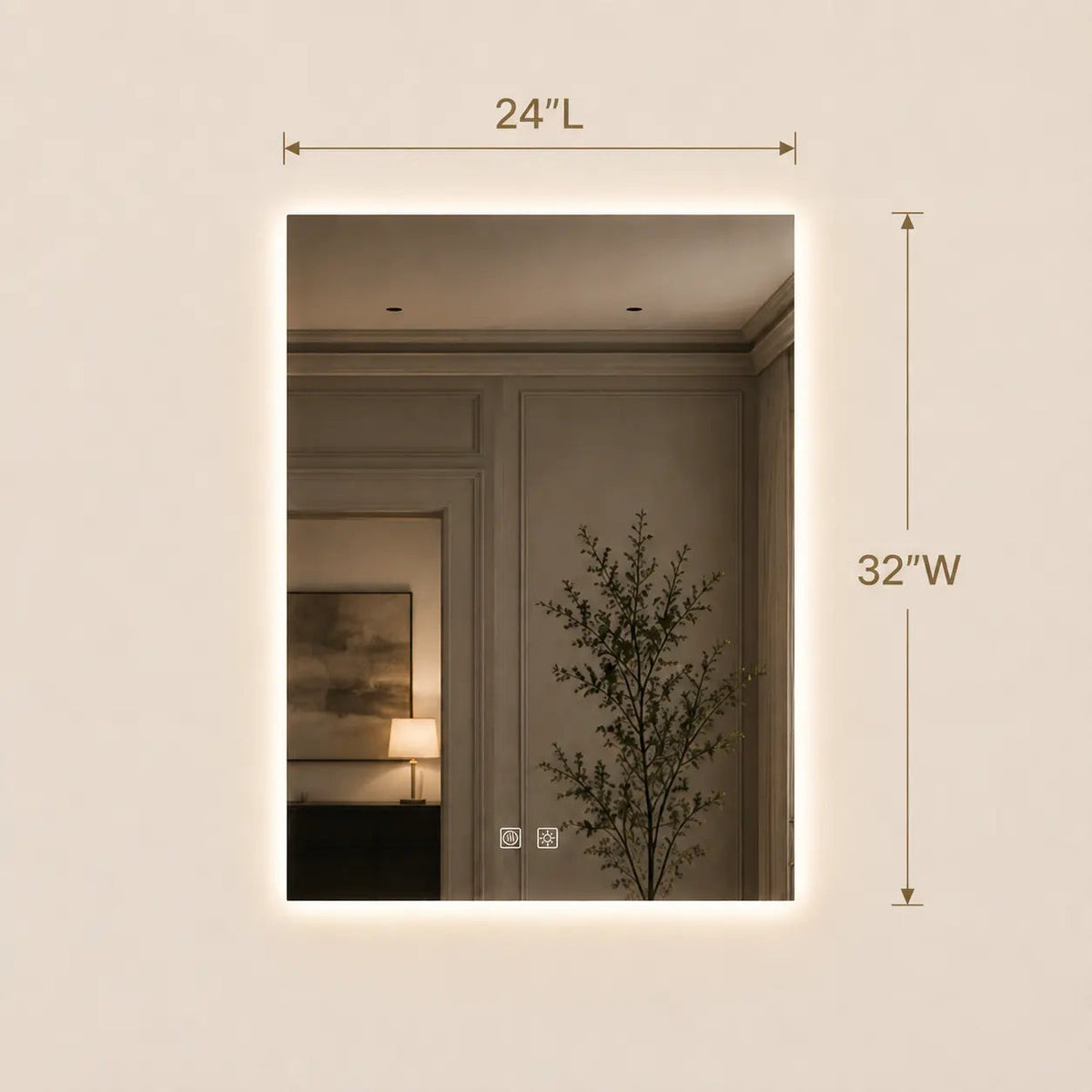 HAUSVITA Standard Sleek Backlit LED Bathroom Mirror