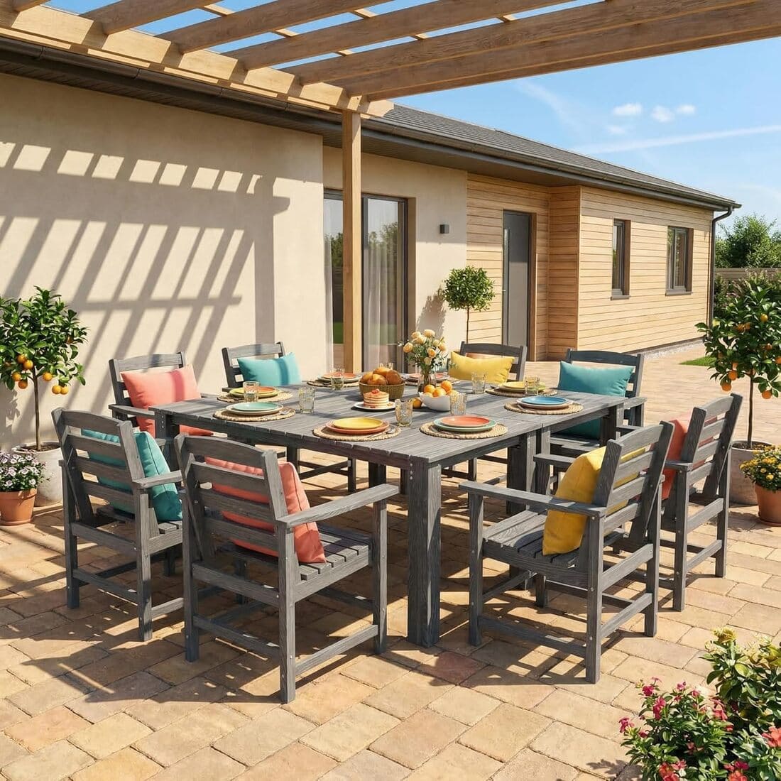 Corex HDPE Classic Dining Set, 10-Piece